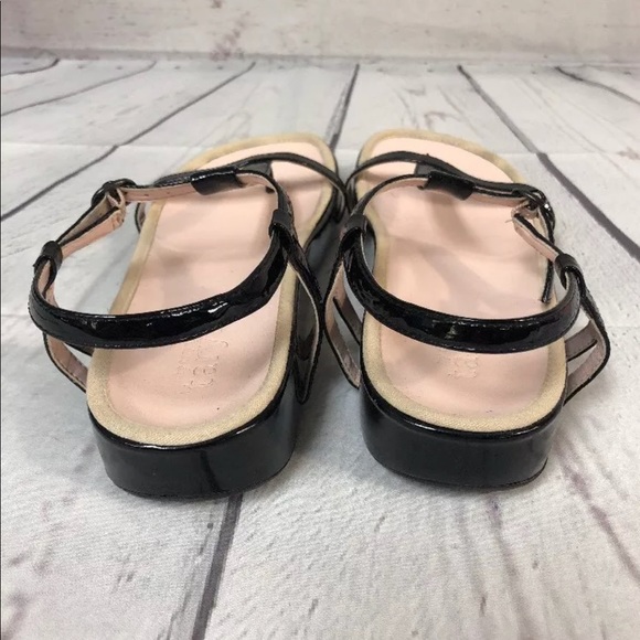 Taryn Rose Black Amor Patent Leather Sandal 6 - Picture 8 of 8